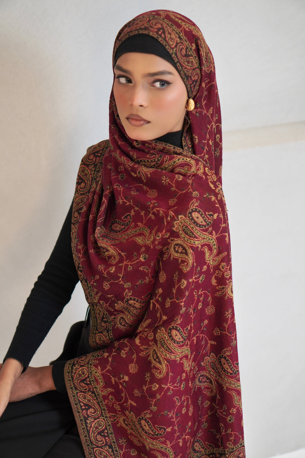 Pashmina Hijab - Mehroon