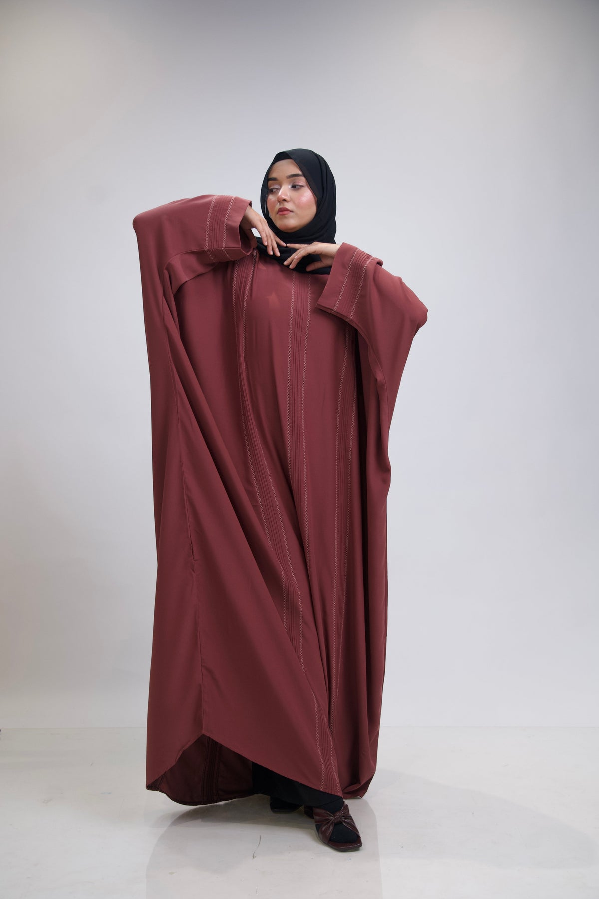 EMBROIDERED ABAYAH - Turkish Rose