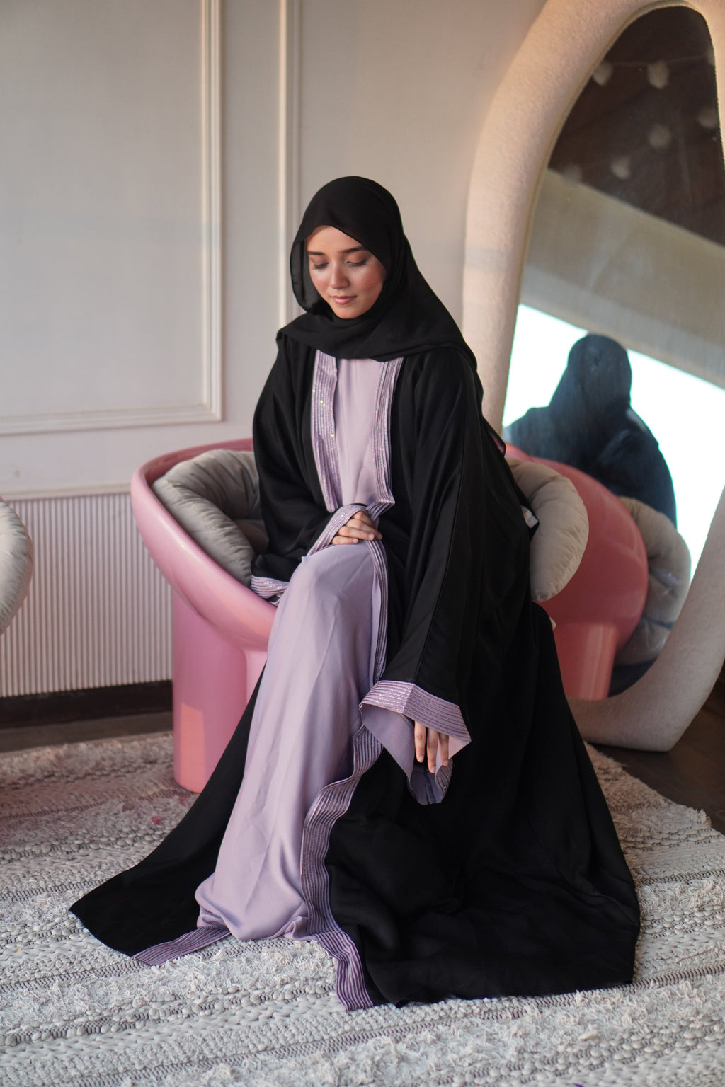 Rayah Pink Stone Abayah
