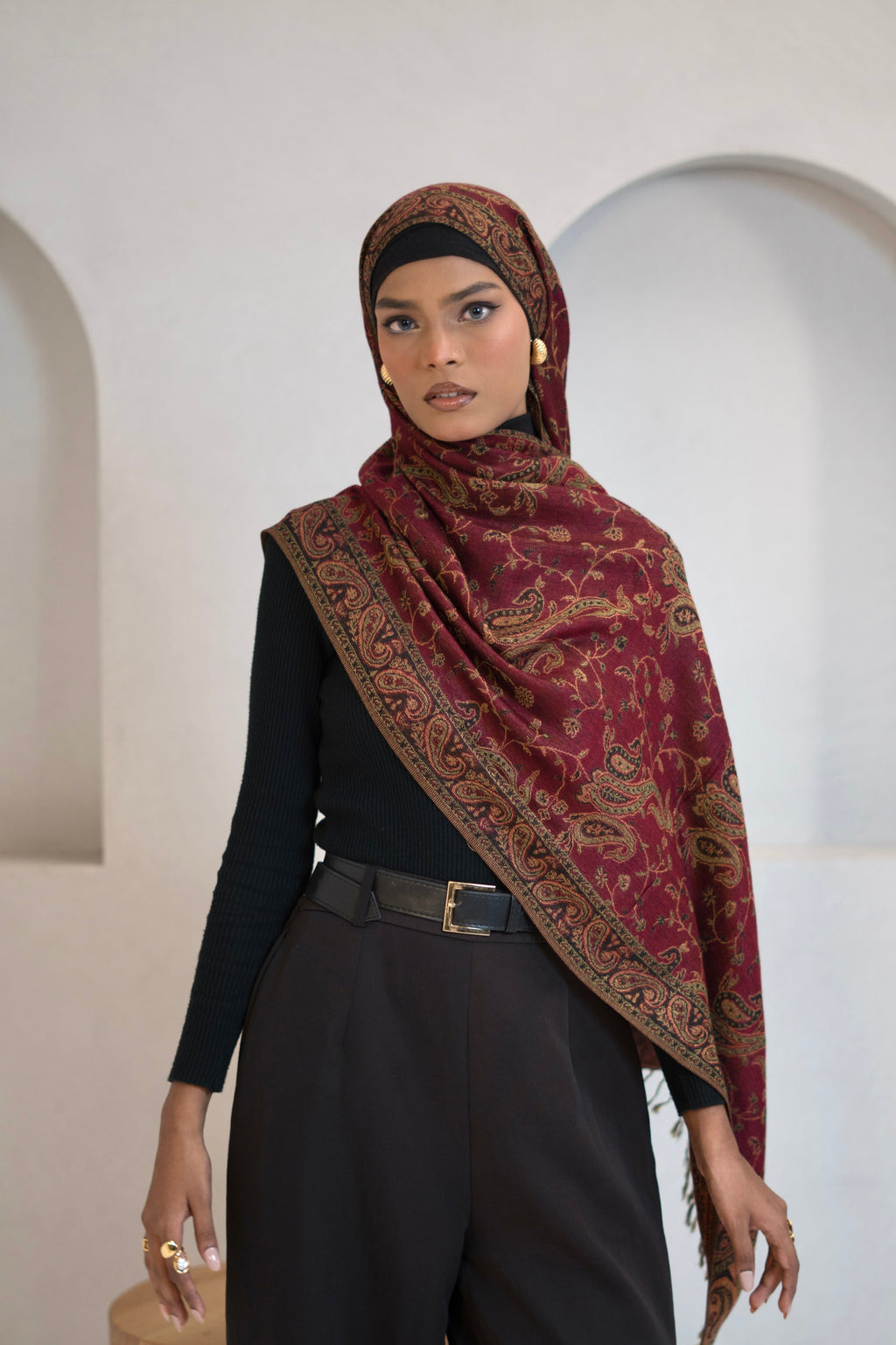 Pashmina Hijab - Mehroon