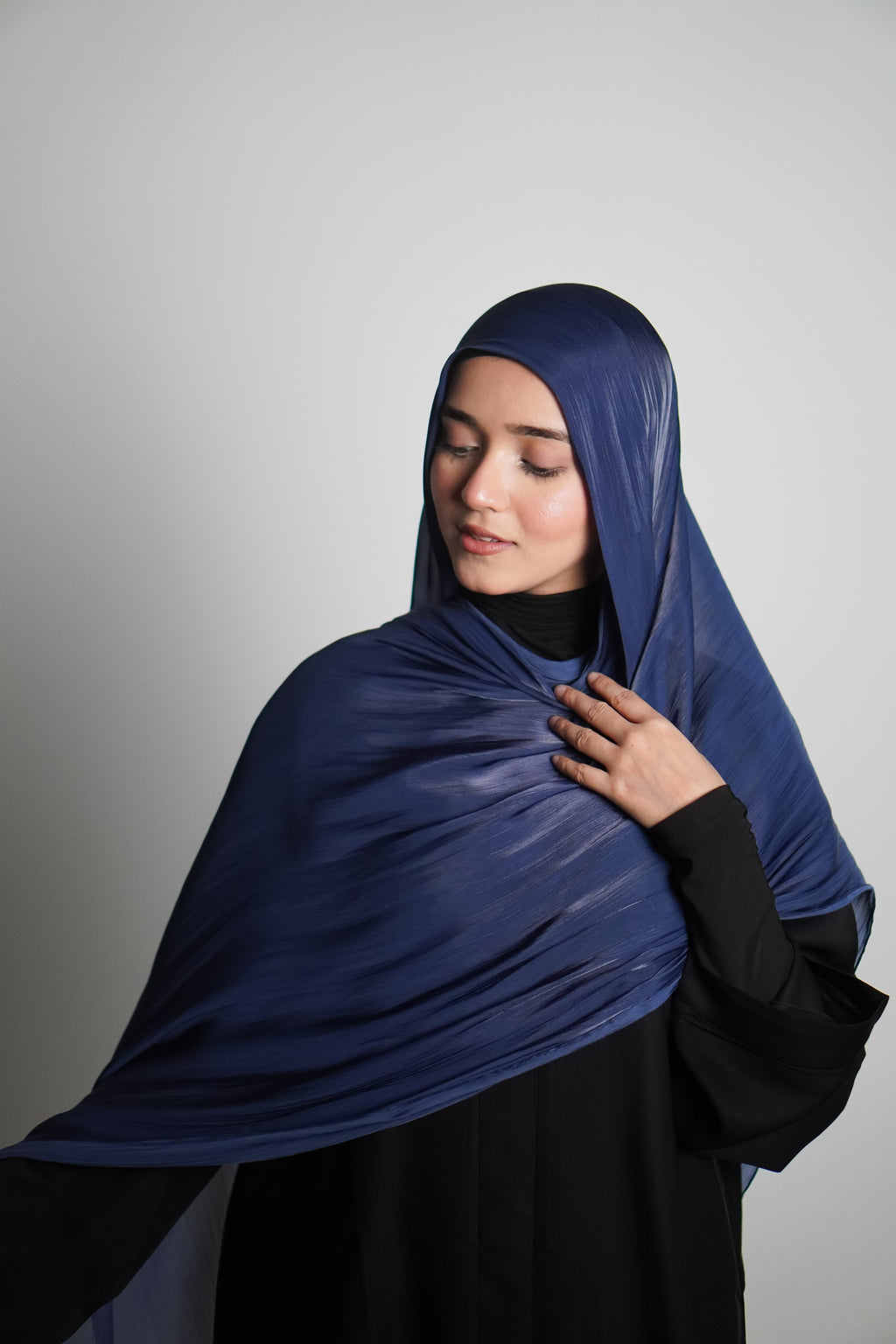 Premium Organza Hijab - Royal Blue