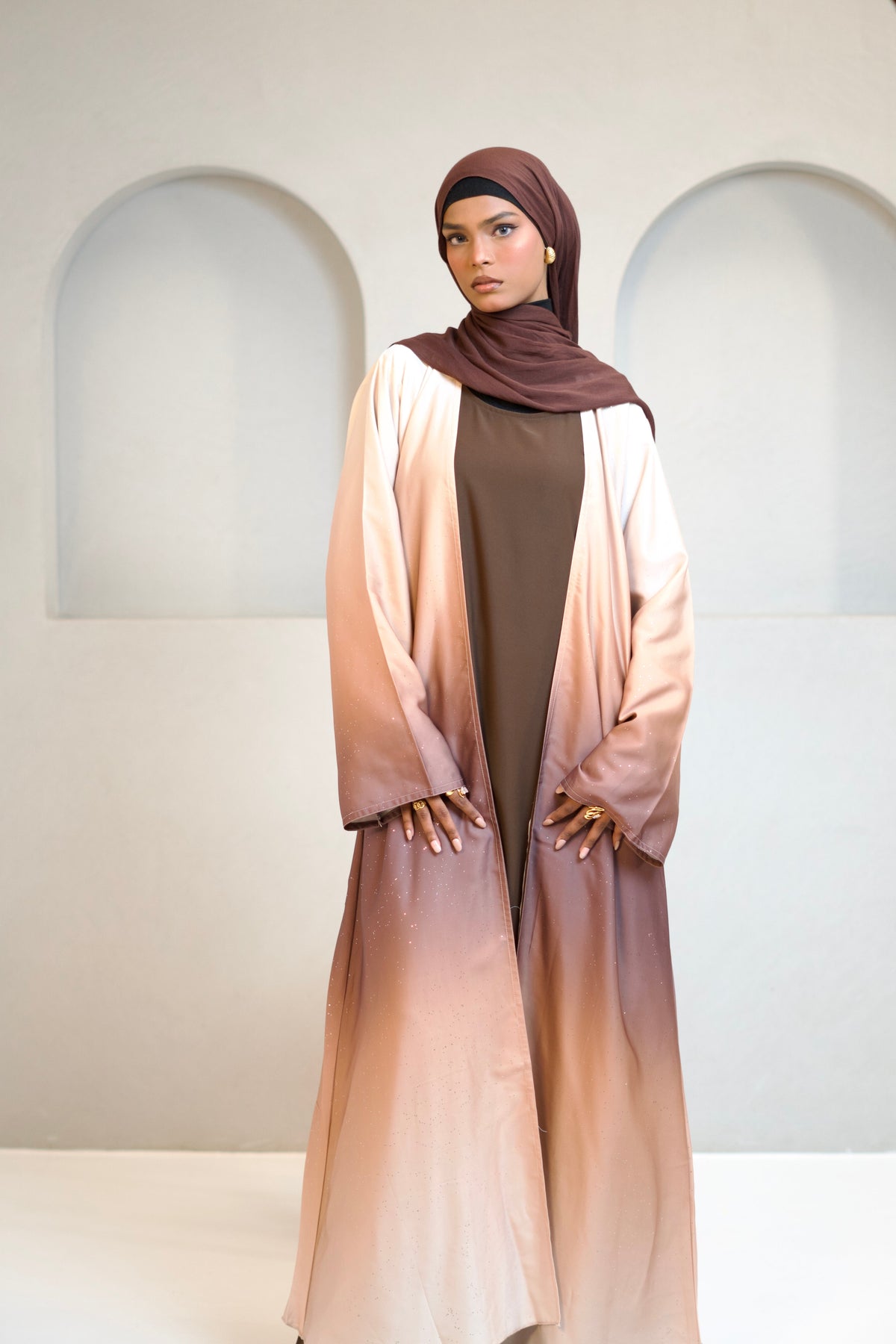 Ombrè Shimmer Abayah - Sunset
